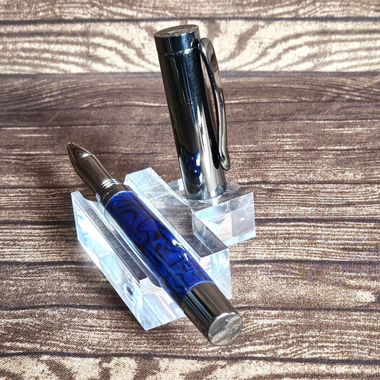 Pen: Natural Blue Abalone Shell with a Gunmetal Cap