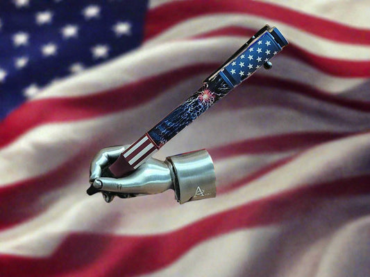 Pen: American Flag with Lightning Bolt Design and a Ceramic Pen Kit