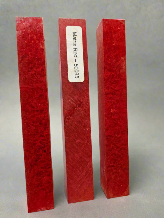 Pen Blanks: Matrix Red Transparent Resin Pen Blank